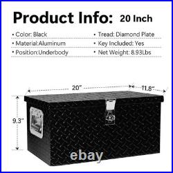 20 Inch Aluminum Truck Tool Box, Waterproof Square Storage Organizer with Lock