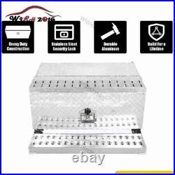 30X29.5X15 Cab Entry Box Aluminum Stripe Plate Tool Box Step Battery Box