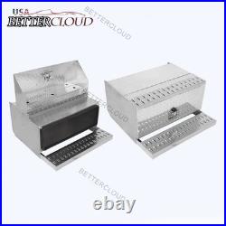 30X29.5X15 Cab Entry Box Aluminum Stripe Plate Tool Box Step Battery Box