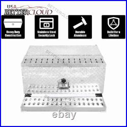 30X29.5X15 Cab Entry Box Aluminum Stripe Plate Tool Box Step Battery Box