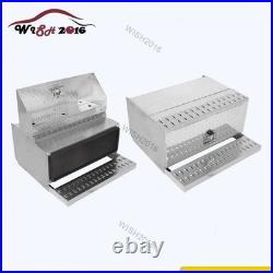 30X29.5X15 Cab Entry Box Aluminum Stripe Plate Tool Box Step Battery Box