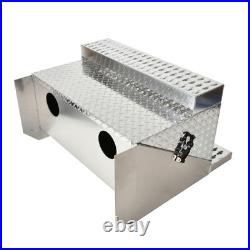 31X30X19 Aluminum Diamond Plate Step Battery Tool Box For Peterbilt 378 379