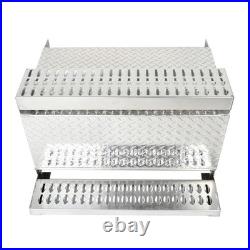 31X30X19 Silver Aluminum Diamond Plate Step Battery Tool Box Cab Entry Box