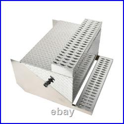 31X30X19 Silver Aluminum Diamond Plate Step Battery Tool Box Cab Entry Box