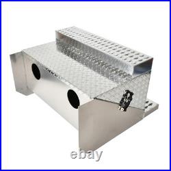 31X30X19 Silver Aluminum Diamond Plate Step Battery Tool Box Cab Entry Box