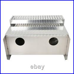31X30X19 Silver Aluminum Diamond Plate Step Battery Tool Box Cab Entry Box