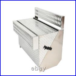 31X30X19 Silver Aluminum Diamond Plate Step Battery Tool Box Cab Entry Box