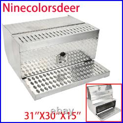 31''×30''×15''Aluminum Diamond Plate Step Battery Box Tool Box For 378 379 389