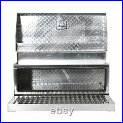 31''×30''×15''Aluminum Diamond Plate Step Battery Box Tool Box For 378 379 389