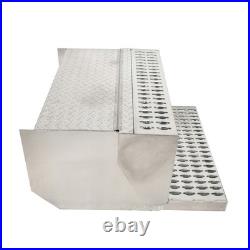 31''×30''×15'' Side-Mounted Aluminum Diamond Plate Step Battery Toolbox Silver