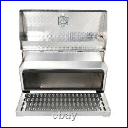 31''×30''×15'' Side-Mounted Aluminum Diamond Plate Step Battery Toolbox Silver
