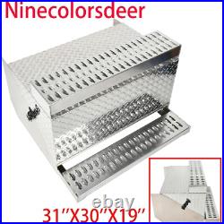 31''×30''×19''Aluminum Diamond Plate Step Battery Box Tool Box For 378 379 389
