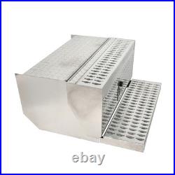 31x30''x15 Aluminum Plate Step Tool Box Silver Truck Battery Box