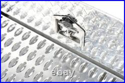 31x30''x15 Aluminum Plate Step Tool Box Silver Truck Battery Box