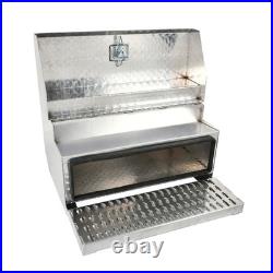 31x30x15 Silver Aluminum Truck Tool Box Diamond Plate Cab Entry Battery Box