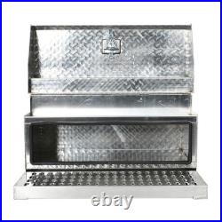 31x30x15 Silver Aluminum Truck Tool Box Diamond Plate Cab Entry Battery Box