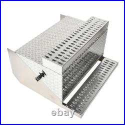 31x30x19 Silver Aluminum Truck Tool Box Diamond Plate Cab Entry Battery Box