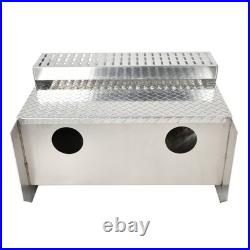 31x30x19 Silver Aluminum Truck Tool Box Diamond Plate Cab Entry Battery Box