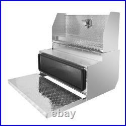 31x32x15 Aluminum Semi Truck Cab Entry Battery Tool Box Storage withLock Silver