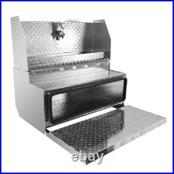 31x32x15 Heavy Duty Semi Truck Battery Tool Box Cab Entry Alum with Lock