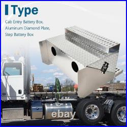 31x 30x19 Cab Entry Tool Box Step Battery ToolBox Aluminum Diamond Plate