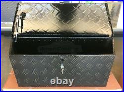 35L Aluminum Tongue Underbody Tool Box withLock Trailer battery box -black