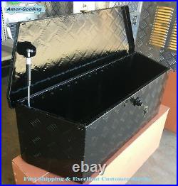35L Aluminum Tongue Underbody Tool Box withLock Trailer battery box -black