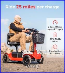 4-Wheel Mobility Scooter for Adults Seniors 25 Mile Electric Scooter /Rollator