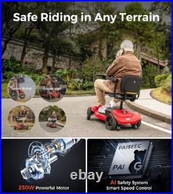 4-Wheel Mobility Scooter for Adults Seniors 25 Mile Electric Scooter /Rollator