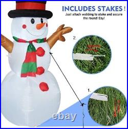 5 FT Christmas Inflatable Outdoor Snowman with a Box, Blow up Yard Decoration