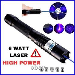 6 watt blue Laser Pointer Beam Light WithBox 450 nm 2pcs battery, charger included