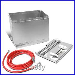 Aluminum Battery Box Relocation Kit with2-Gauge Cable Wire 13.5W X 9.5D X 10H