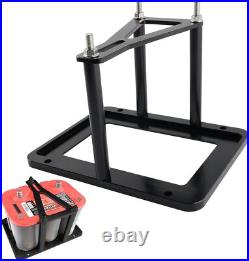 Aluminum Billet Battery Tray Hold Down Trunk Relocation Box Racing Mount Black