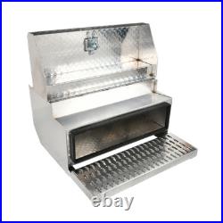 Aluminum Diamond Plate Step Tool Box Battery Box 31x30x15 Inch