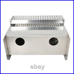 Aluminum Diamond Plate Step Tool Box Battery Box 31x30x19 Inch