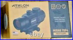 Athlon Midas TSP4 Etched Reticle Green/Red 4x Fixed Prism Scope New Open Box