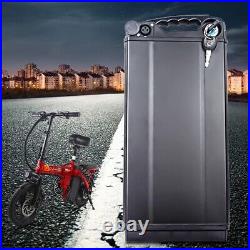 Battery Box Electric Bicycle Aluminum Alloy+PVC Black Ebike Large Capacity Case