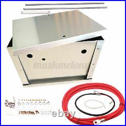 Complete Aluminum Battery Box Relocation Kit Universal Billet Race withCables