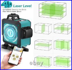 Elikliv 4x360 Cross Laser Level Bluetooth Connectivity + Receive 200FT Outdoor