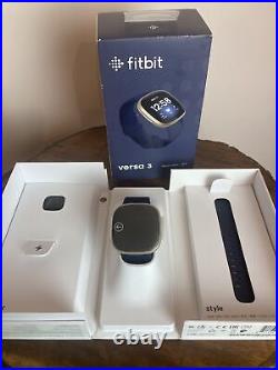 Fitbit Versa 3 Health & Fitness Smartwatch + GPS Navy NEW Opened Box (FB511GLNV)
