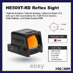 HOLOSUN HE509T Red Dot Sight with RMR Adapter, 2 MOA Dot, 32 MOA Circle Open box