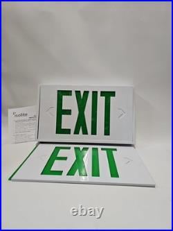Isolite XL1 LED Exit Sign Green Aluminum LPX-EM Battery Backup NEW Open Box