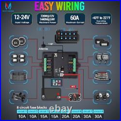 MICTUNING Wireless RGB 8 Gang Switch Panel 12V LED Circuit Control Box Marine