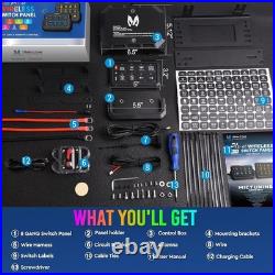 MICTUNING Wireless RGB 8 Gang Switch Panel 12V LED Circuit Control Box Marine