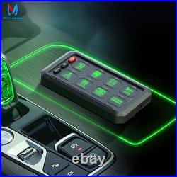 MICTUNING Wireless RGB 8 Gang Switch Panel 12V LED Circuit Control Box Marine