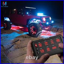 MICTUNING Wireless RGB 8 Gang Switch Panel 12V LED Circuit Control Box Marine