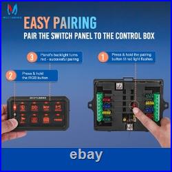 MICTUNING Wireless RGB 8 Gang Switch Panel 12V LED Circuit Control Box Marine