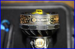 New in Box! Olight Marauder Mini Golden Black Flashlight 7000 Lumen with Case