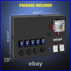 Nilight 12V/24V Camping Electrical System Centre Battery Power Control Box Fuse