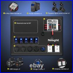 Nilight 12V/24V Camping Electrical System Centre Battery Power Control Box Fuse